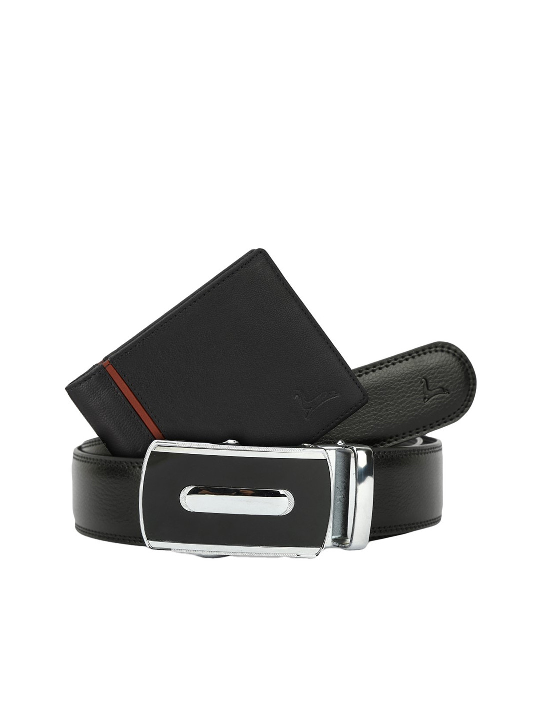 Pacific Gold Genuine Leather Belt and Bi-Fold Wallet Gift Set Box