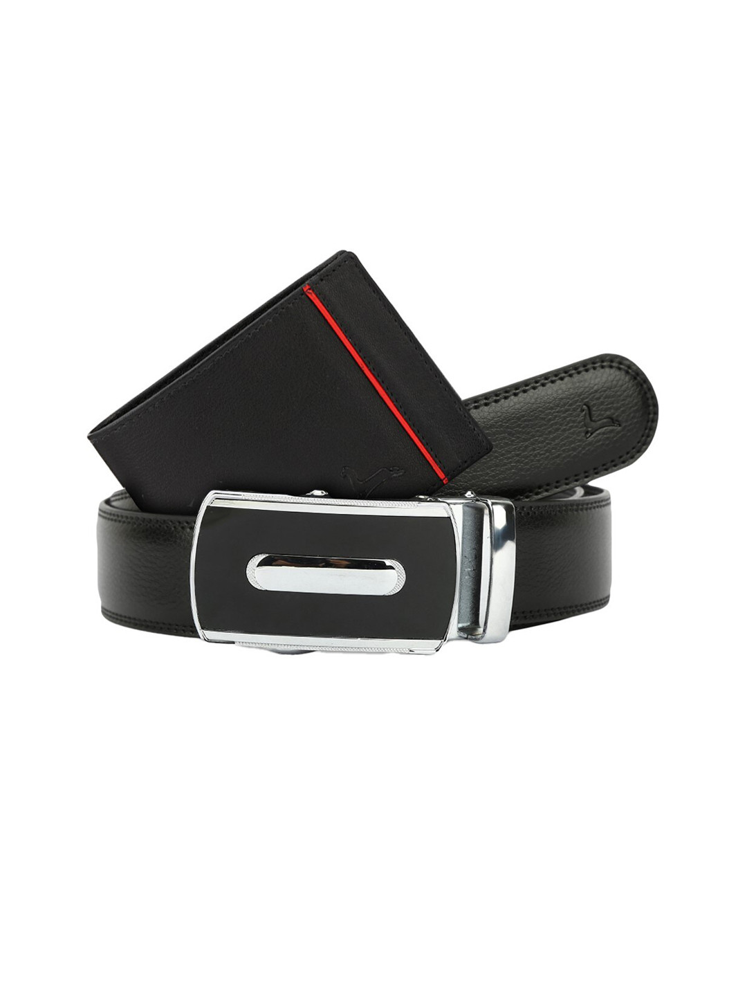 Pacific Gold Genuine Leather Belt and Bi-Fold Wallet Gift Set Box