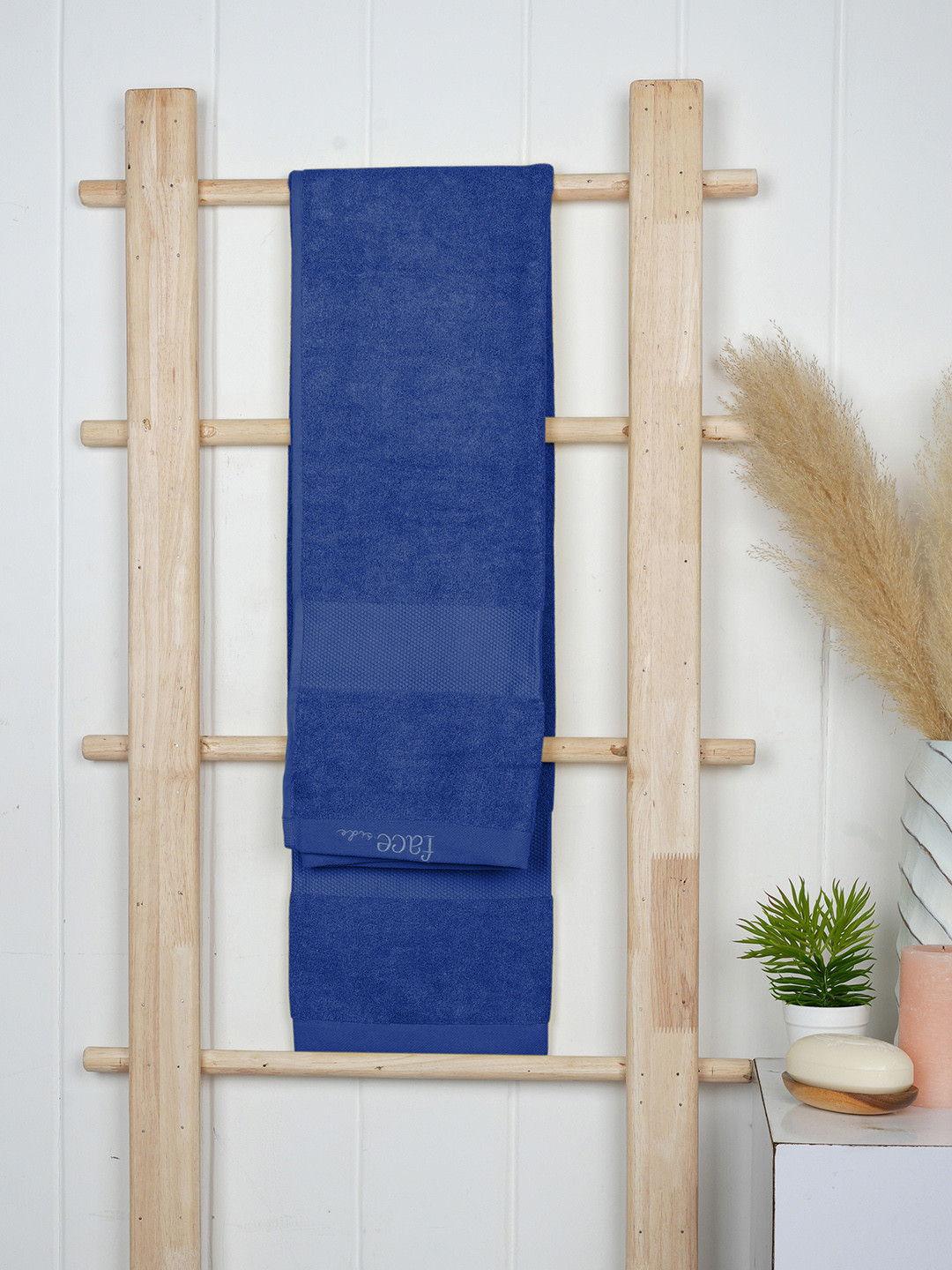 Doctor Towels Blue Solid 550GSM Set of 1 Anti-Bacterial Bamboo Bath Towel