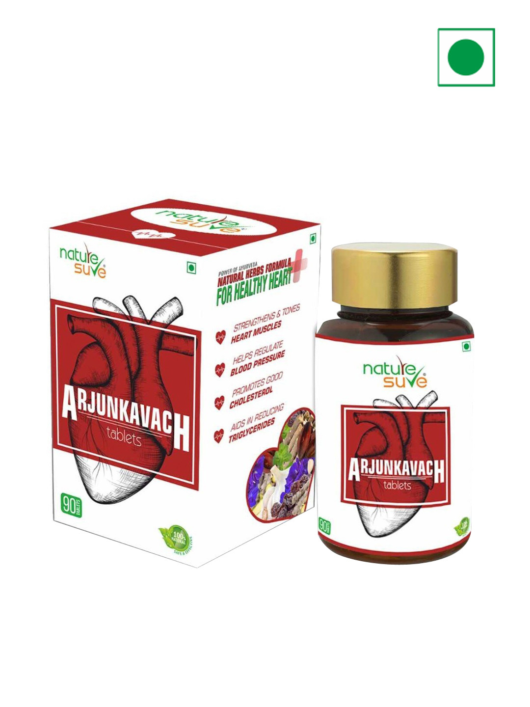 Nature Sure Arjun Kavach Tablets For Healthy Heart - 90 Tablets