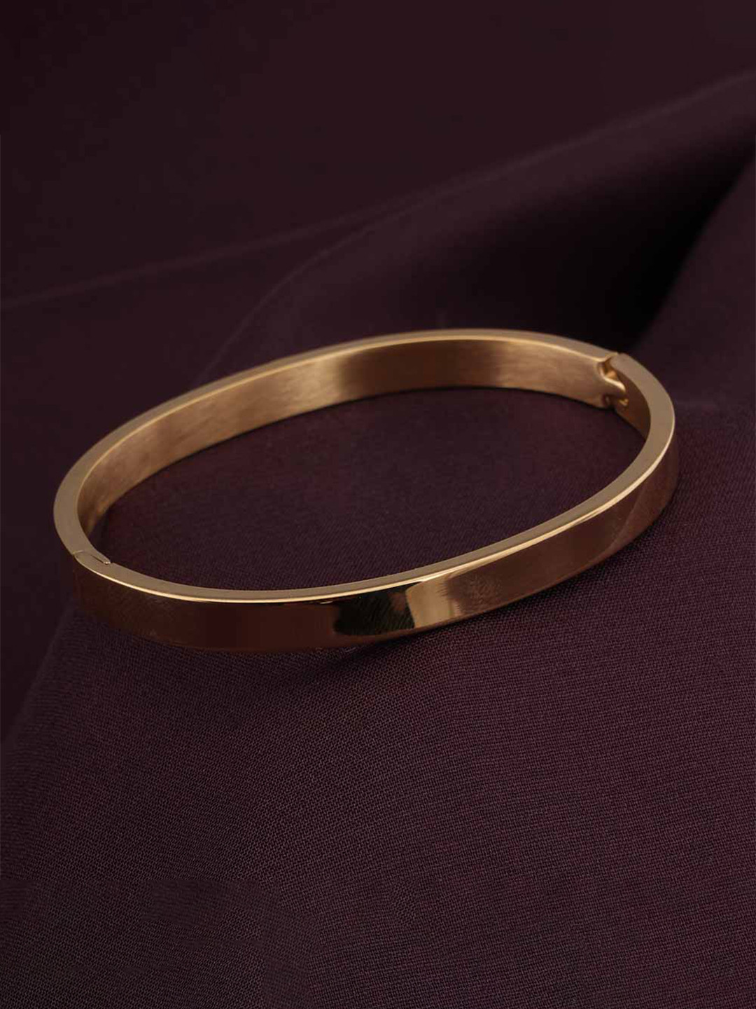 PALMONAS Plain Stackable Gold-Plated Bangle