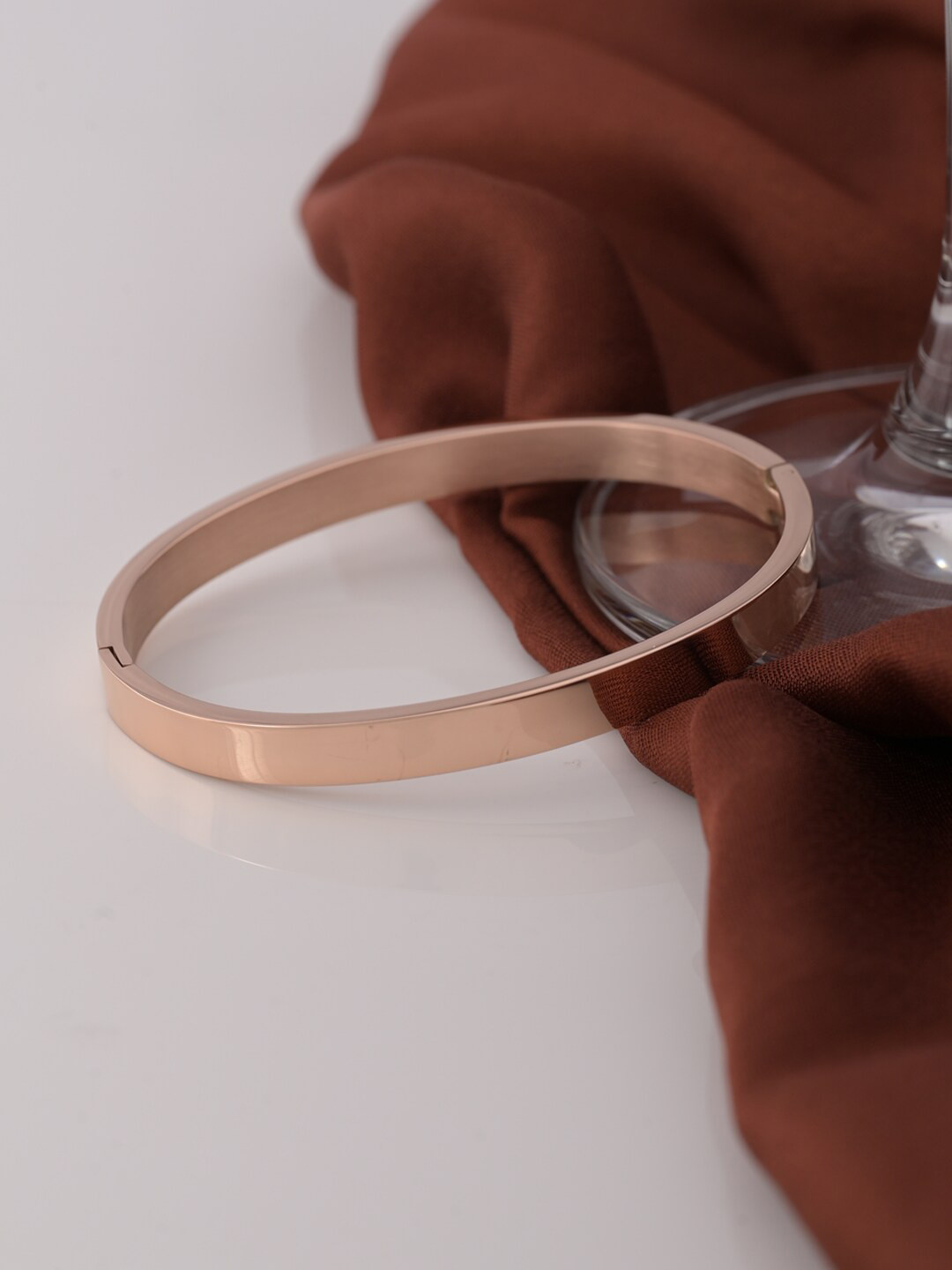 PALMONAS Rose Gold Rose Gold-Plated Bangle-Style Bracelet