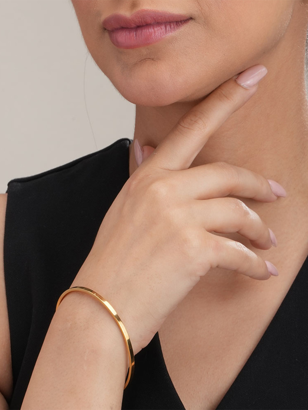 PALMONAS Women Flat Wire Bangle Waterproof & Anti-Tarnish Bracelet