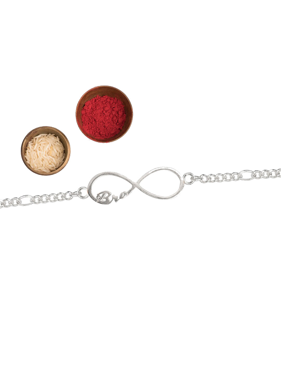 Abhooshan Infinity Bro Engraved Bracelet Rakhi