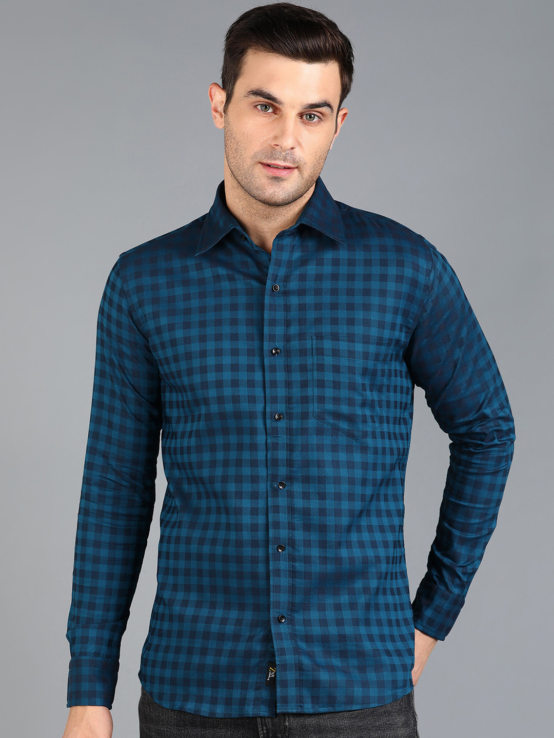 ZNX Clothing Premium Slim Fit Buffalo Checks Opaque Checked Cotton Shirt