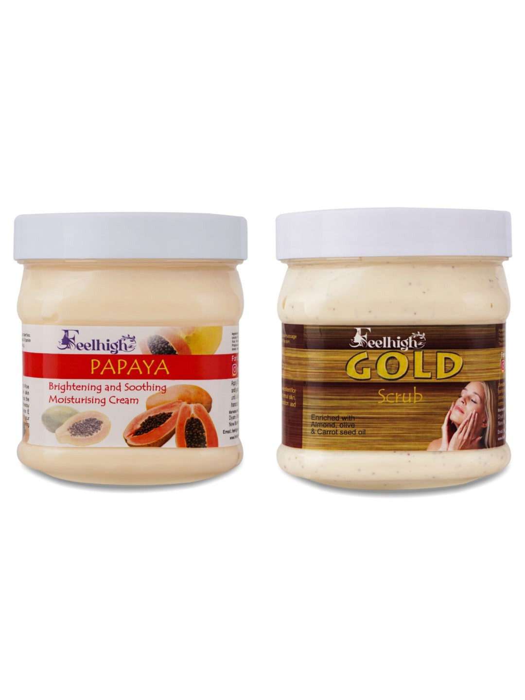 FEELHIGH Set Of 2 Papaya Cream & Gold Scrub 500ml Each