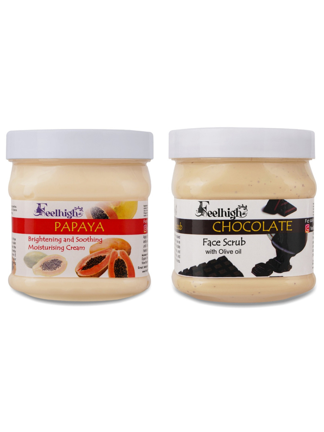 FEELHIGH Set Of 2 Papaya Cream & Chocolate Scrub 500ml Each