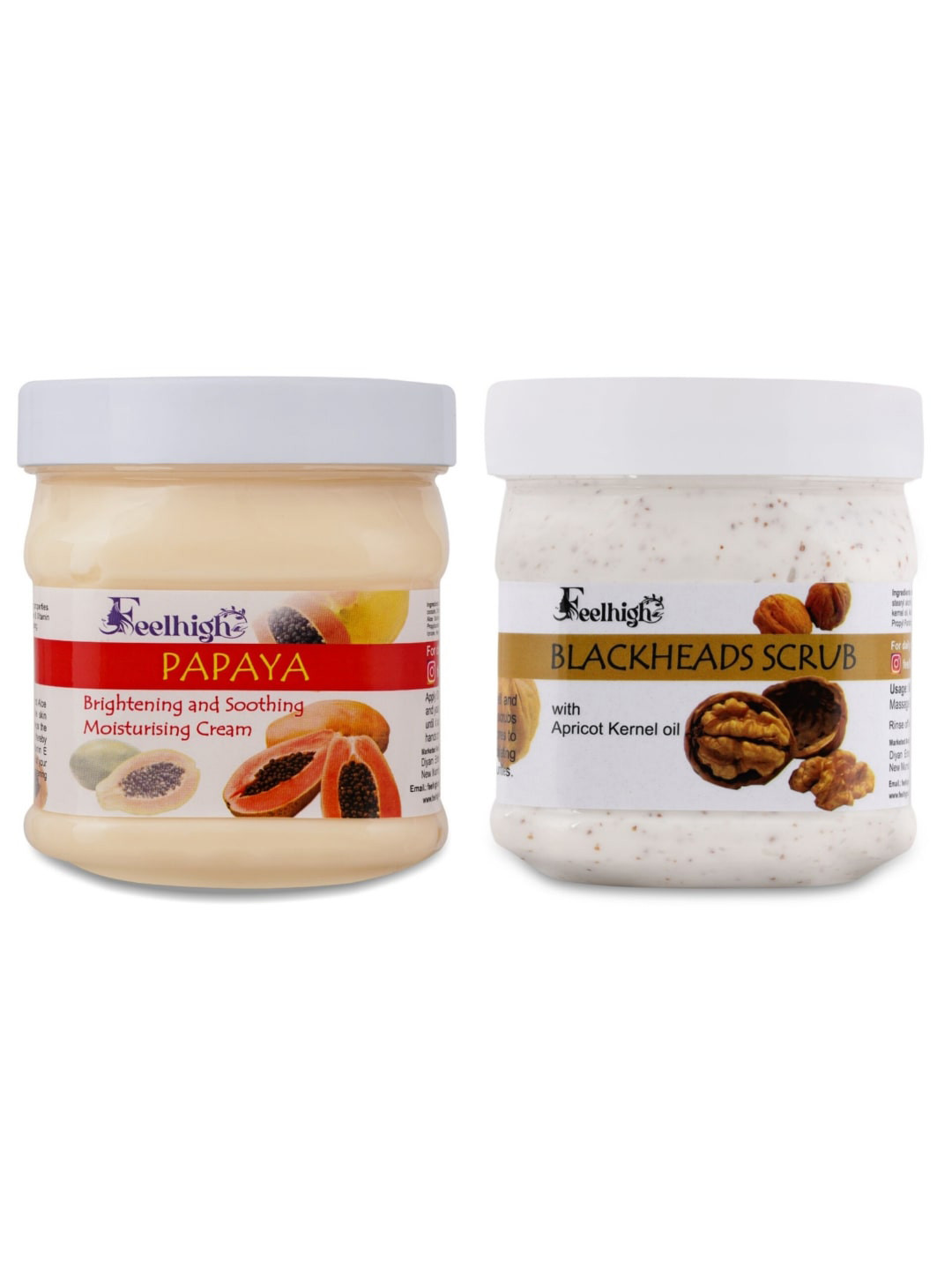 FEELHIGH Set Of Papaya Cream And Blackhead Scrub  - 500ml Each