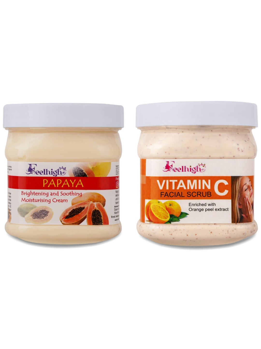 FEELHIGH Set Of Papaya Cream And Vitamin C Scrub  - 500ml Each
