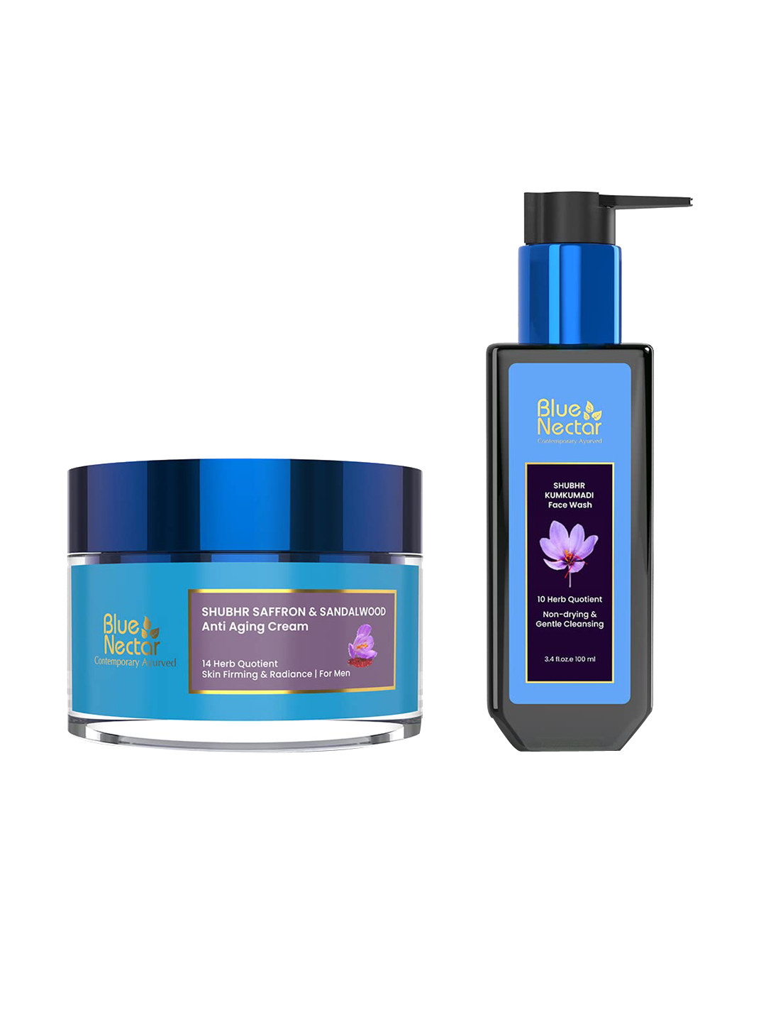 Blue Nectar Shubhr Set of 2 Anti Aging Cream-50gm & Kumkumadi Face Wash-100ml