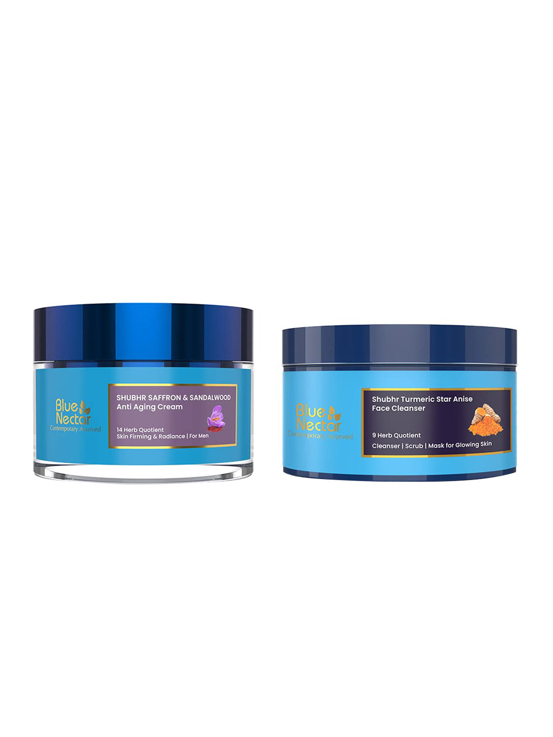 Blue Nectar Subhr Anti Aging Saffron Sandalwood Cream & Turmeri Face Ubtan 150 g Each