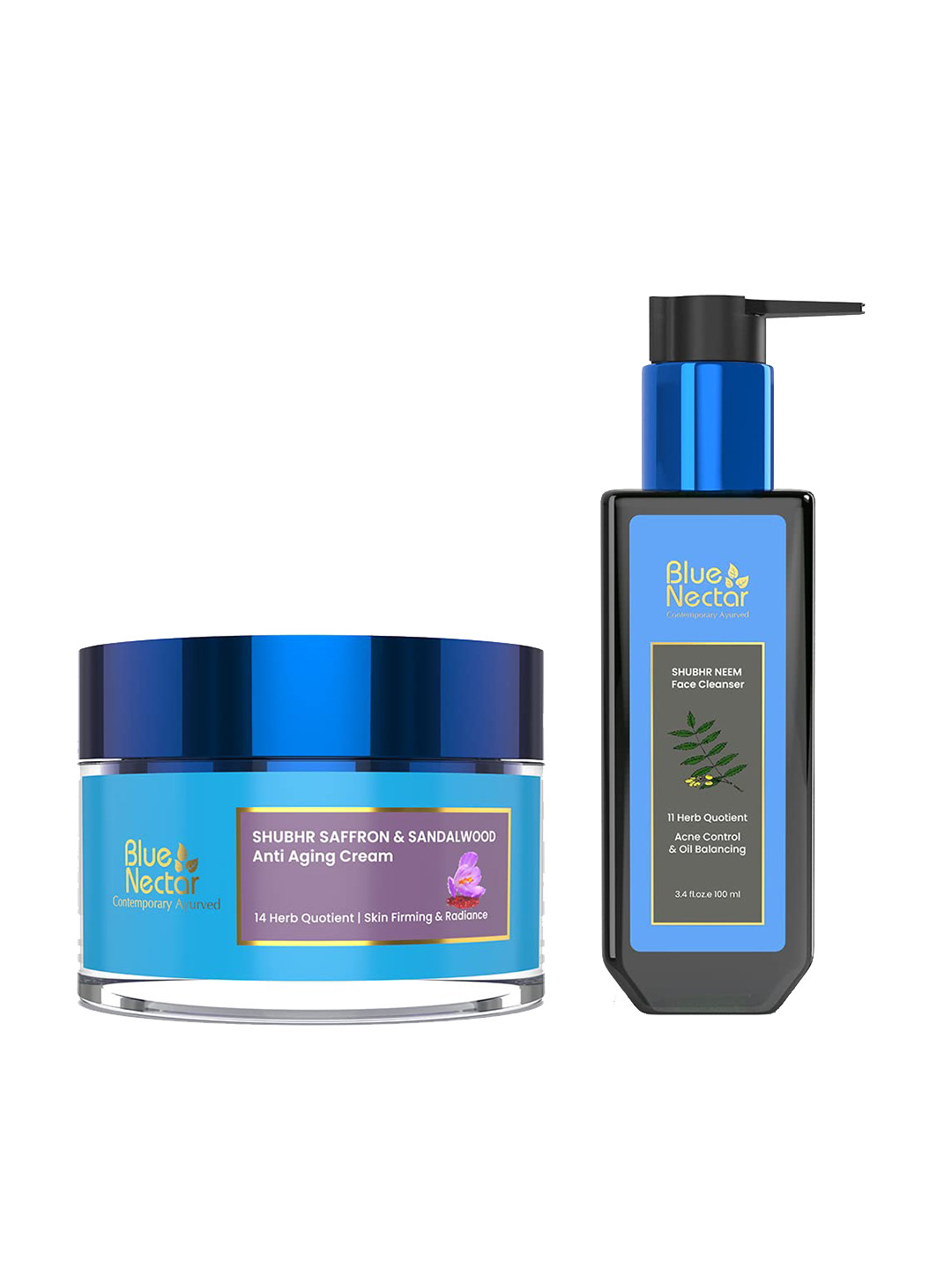 Blue Nectar Anti Aging Saffron Sandalwood Cream - 150g & Acne Face Wash - 100 ml