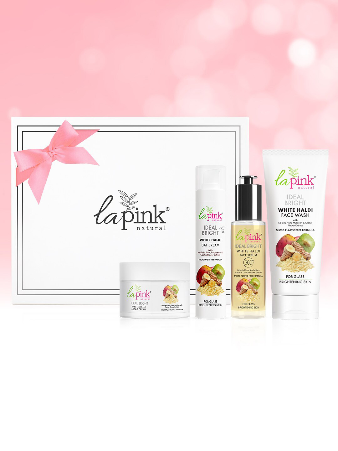 La Pink Ideal Bright Gift Set of 4 Face Wash 100ml, Serum 50ml, Day & Night Cream 50g each