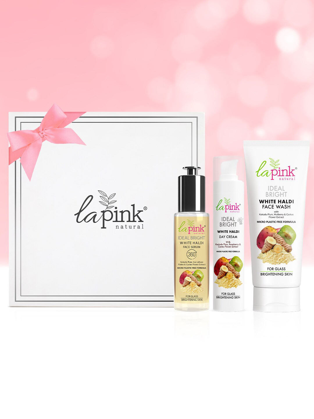 La Pink Ideal Bright Gift Set of 3 - Face Wash 100ml, Serum 50ml & Day Cream 50g