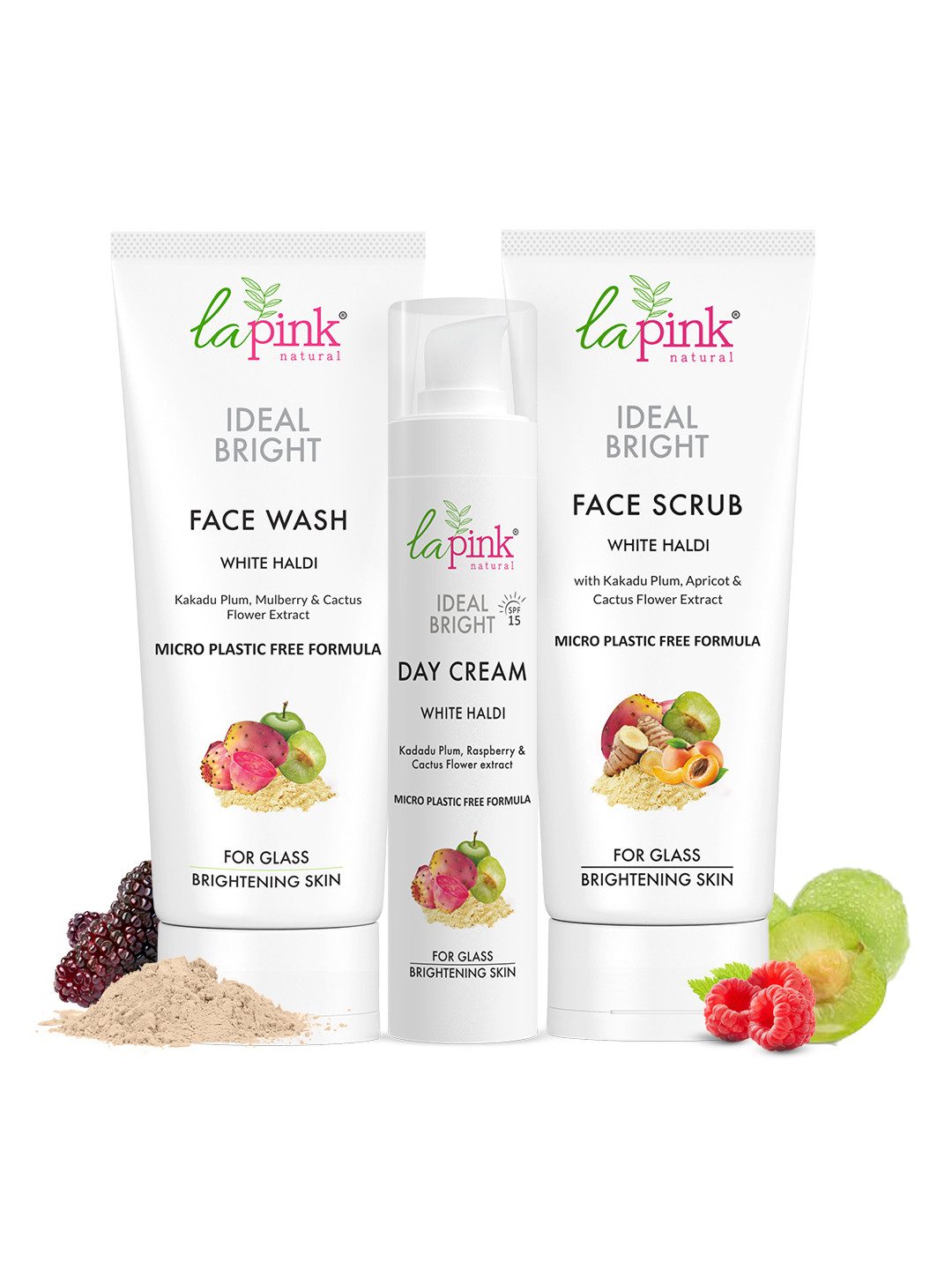 La Pink Ideal Bright Set of 3 Face Wash 100ml Scrub 100ml & Day Cream 50g