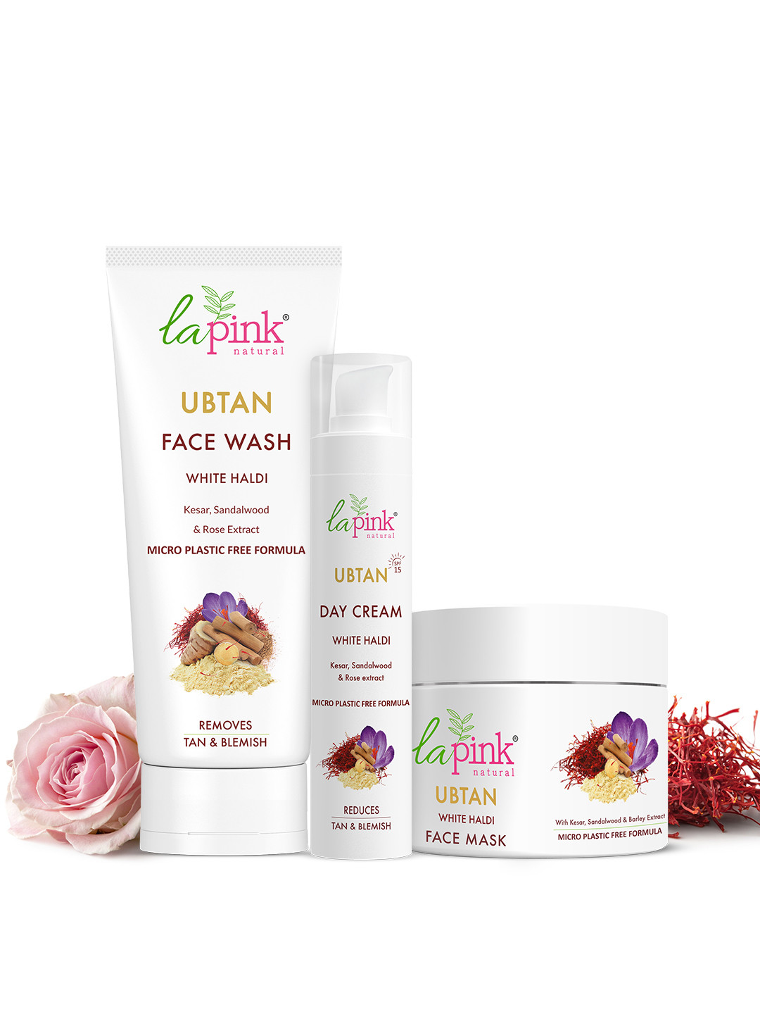 La Pink Ubtan Set of 3 Face Wash 100ml Face Mask 100ml & Day Cream 50g
