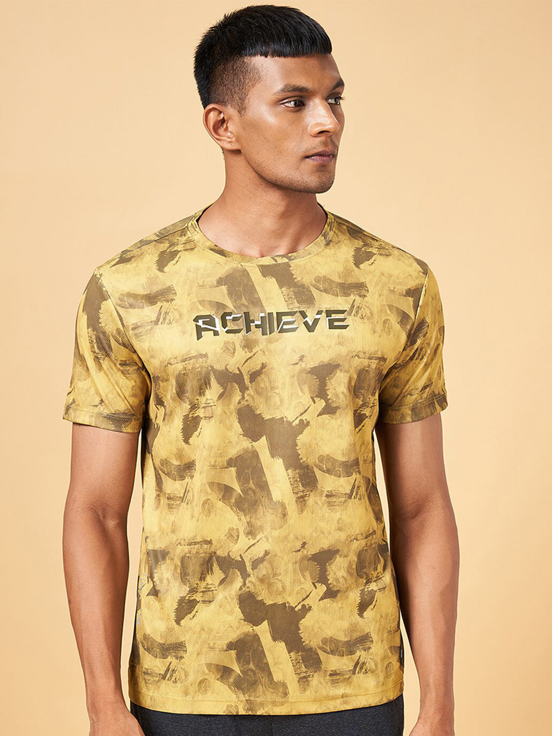 Ajile by Pantaloons Men Printed Mandarin Collar Slim Fit T-shirt