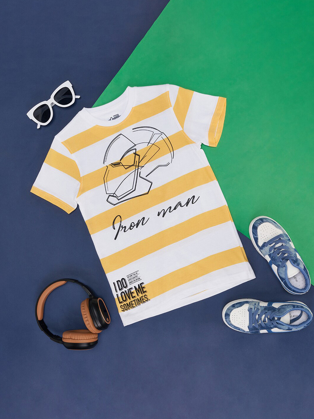 Pantaloons Junior Boys Striped Cotton T-shirt