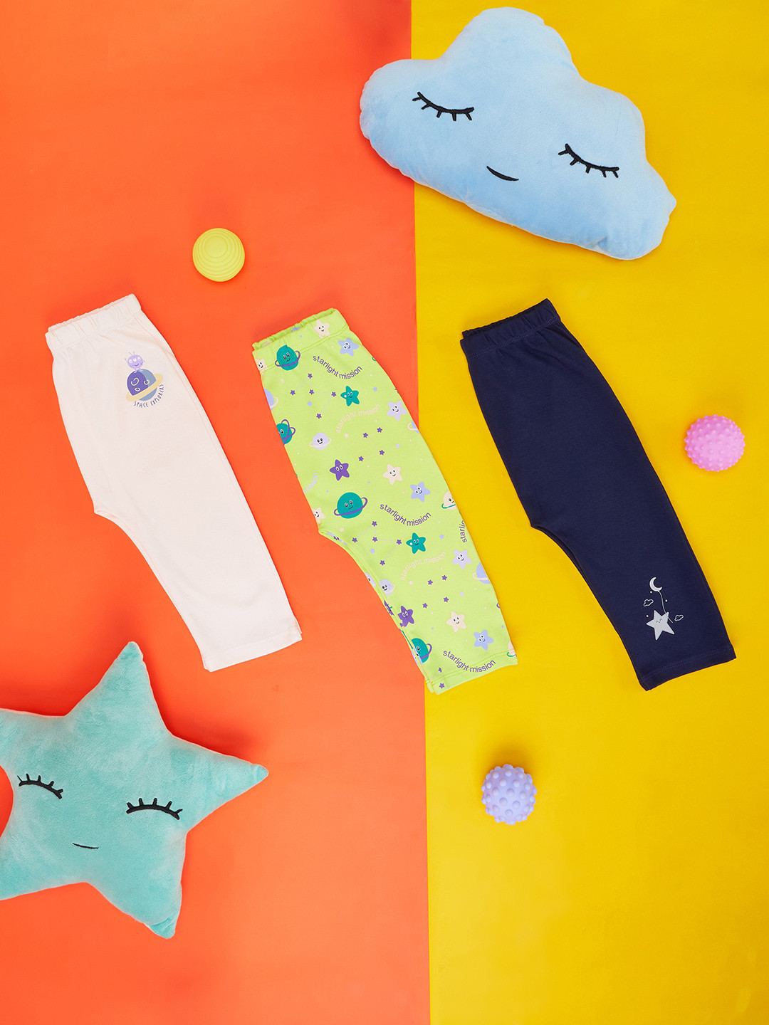 Pantaloons Baby Infant Boys Pack Of 3 Printed Cotton Trackpants
