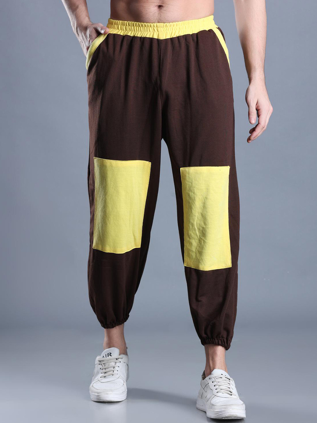 The Dance Bible Men Colourblocked Loose Fit Cotton Joggers