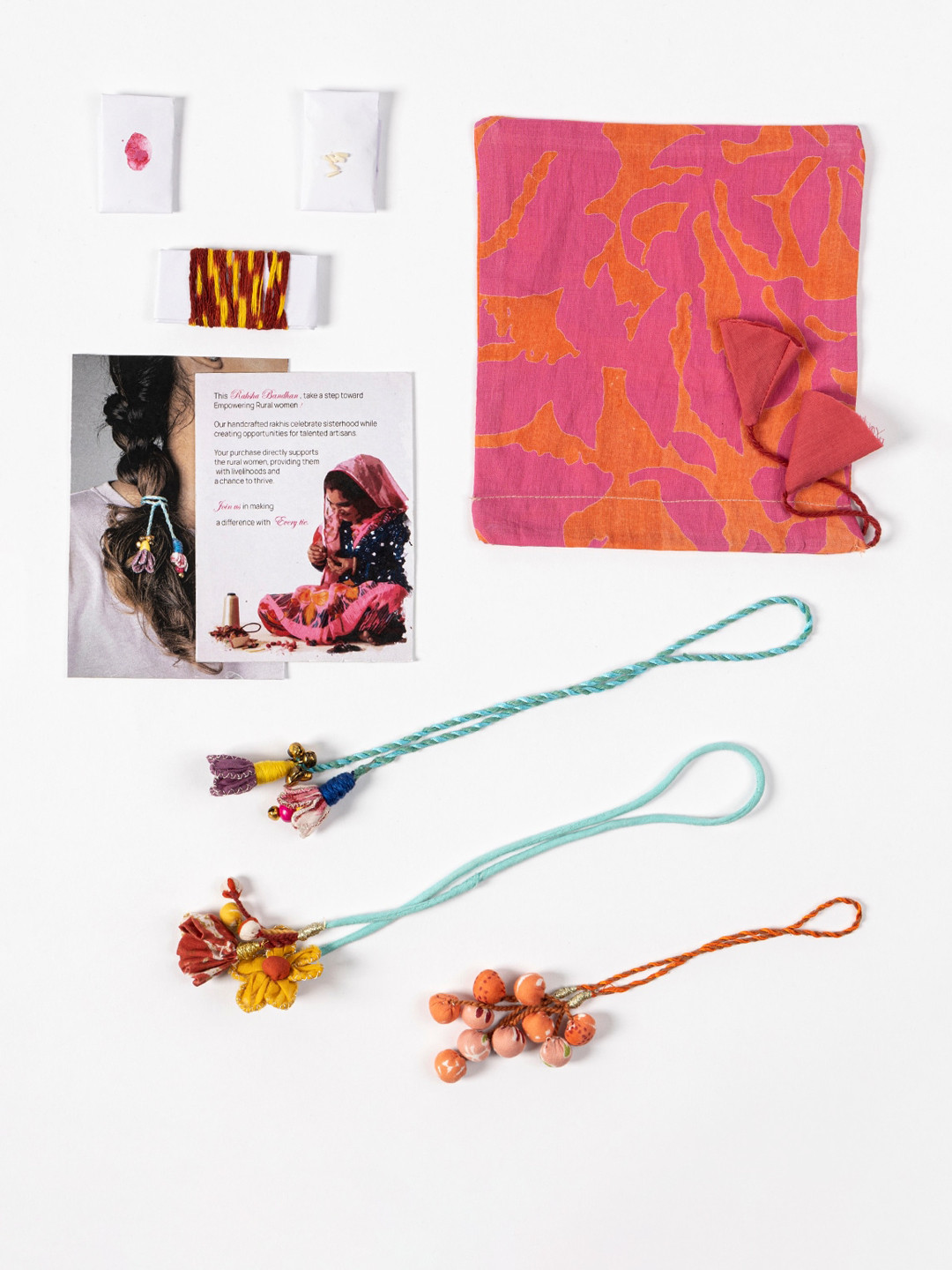 Contrast Living Unisex Set Of 3 Dori Thread Rakhis