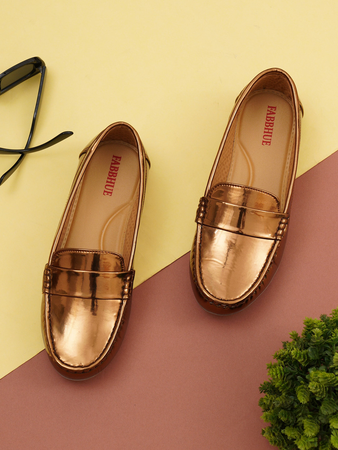 FABBHUE Women Comfort Insole Penny Loafers