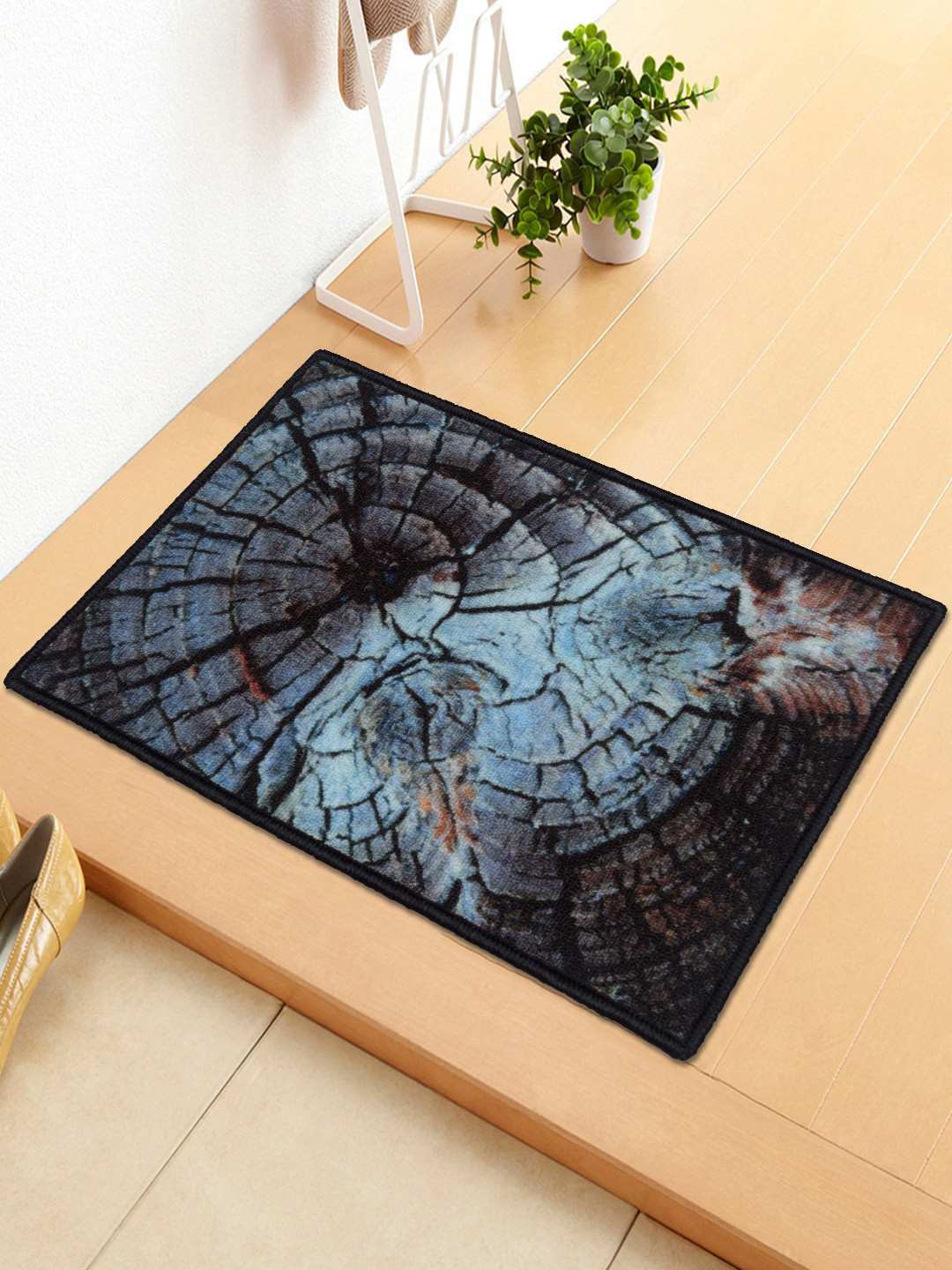 Story@home Grey & Brown Printed Anti-Skid Doormat