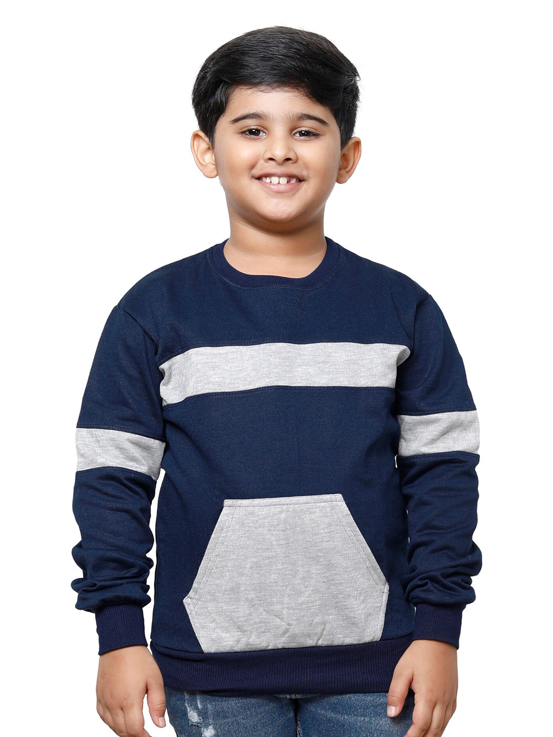 IndiWeaves Boys Colourblocked Fleece Pullovers