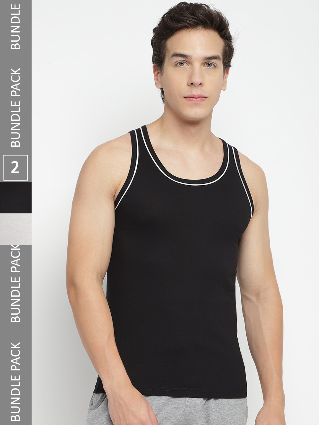 La Intimo Pack Of 2 Pure Cotton Innerwear Vests 11160012