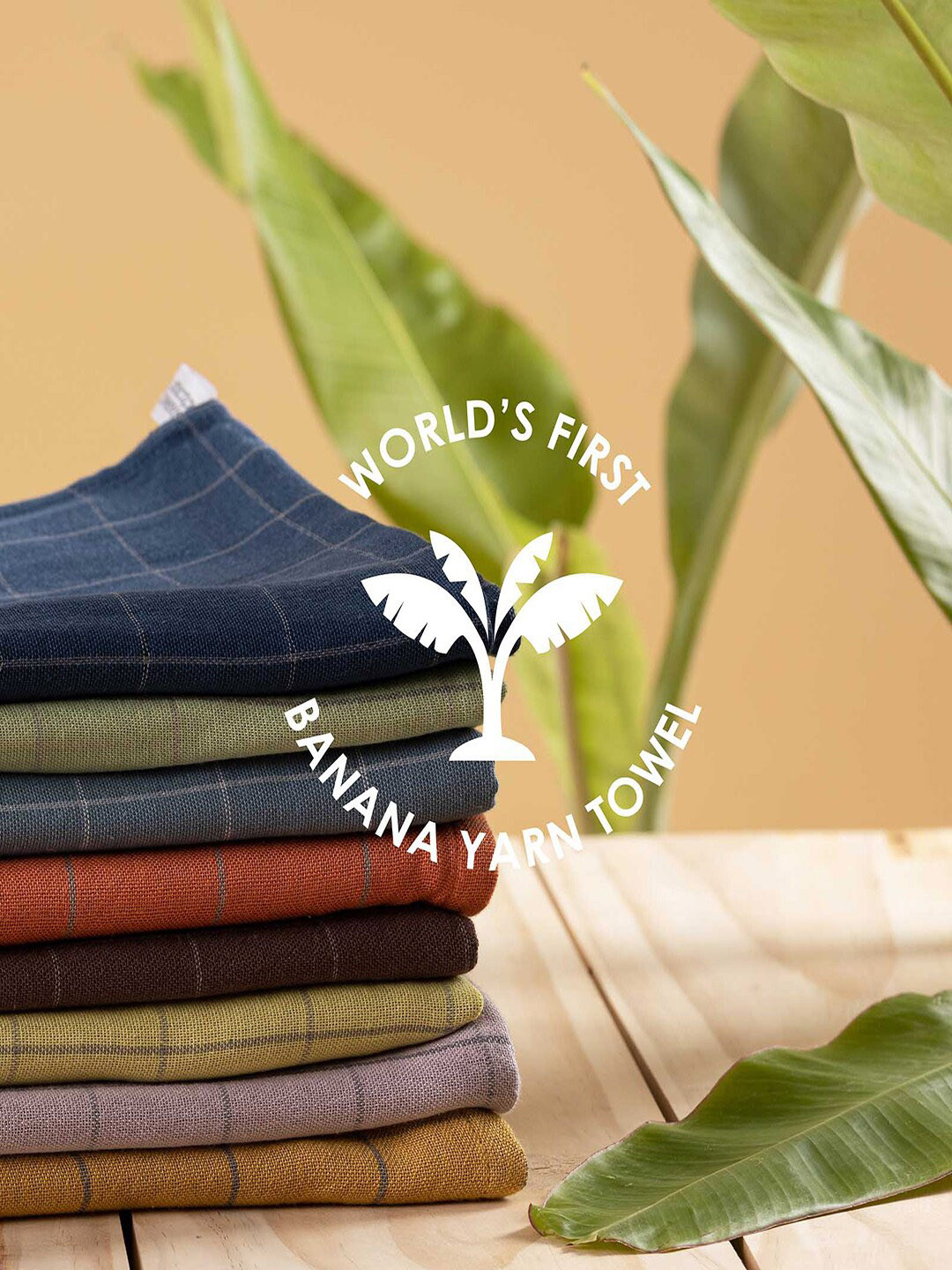 Doctor Towels Orange Checked 380GSM Set of 4 Anti-Bacterial Banana Face Towel