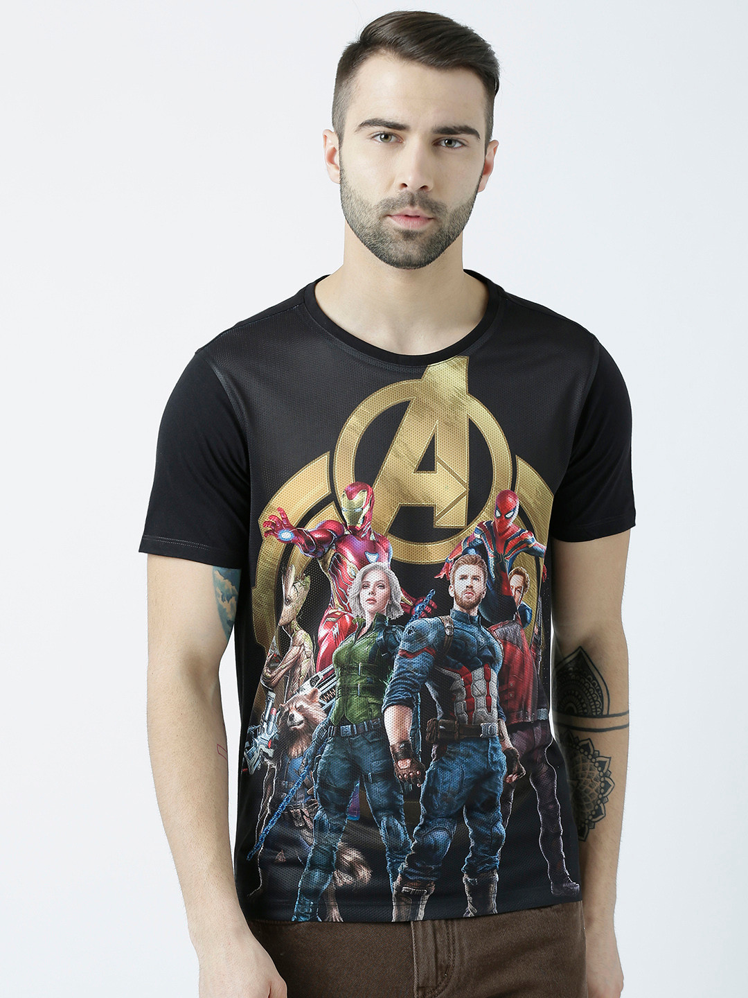 Avengers Characters Avengers Endgame T Shirt Mens Fire Superhero