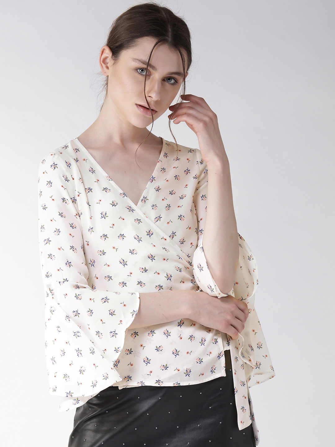 Buy FOREVER 21 Women White Printed Wrap Top Tops for Women 2436501 Myntra