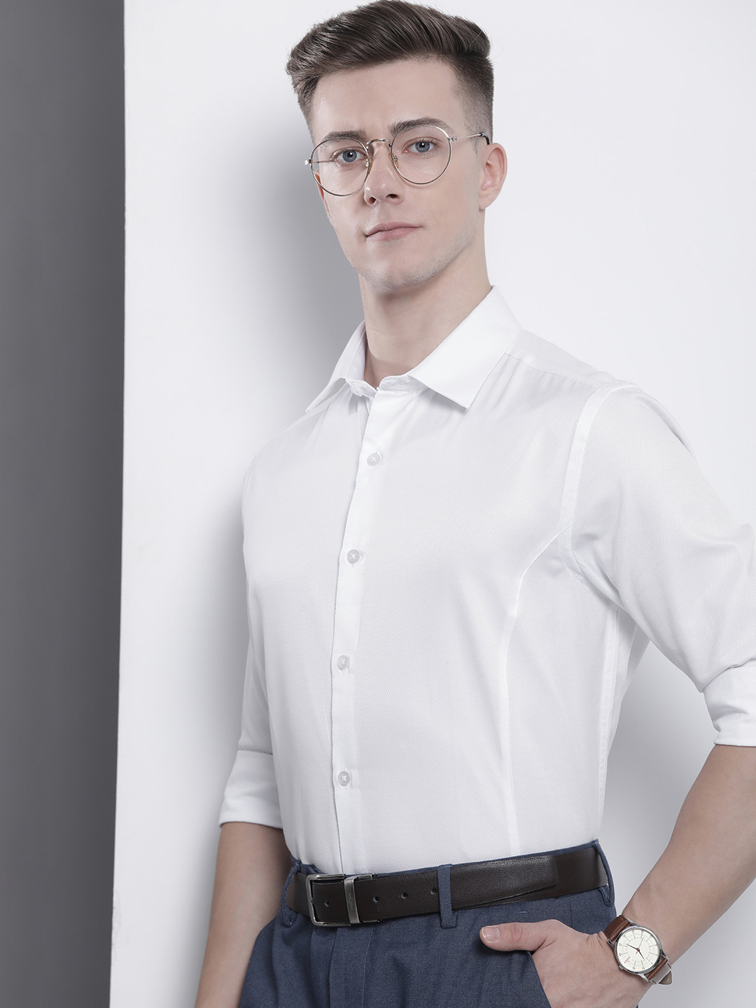 The Indian Garage Co. X Luxe Men Slim Fit Opaque Formal Shirt