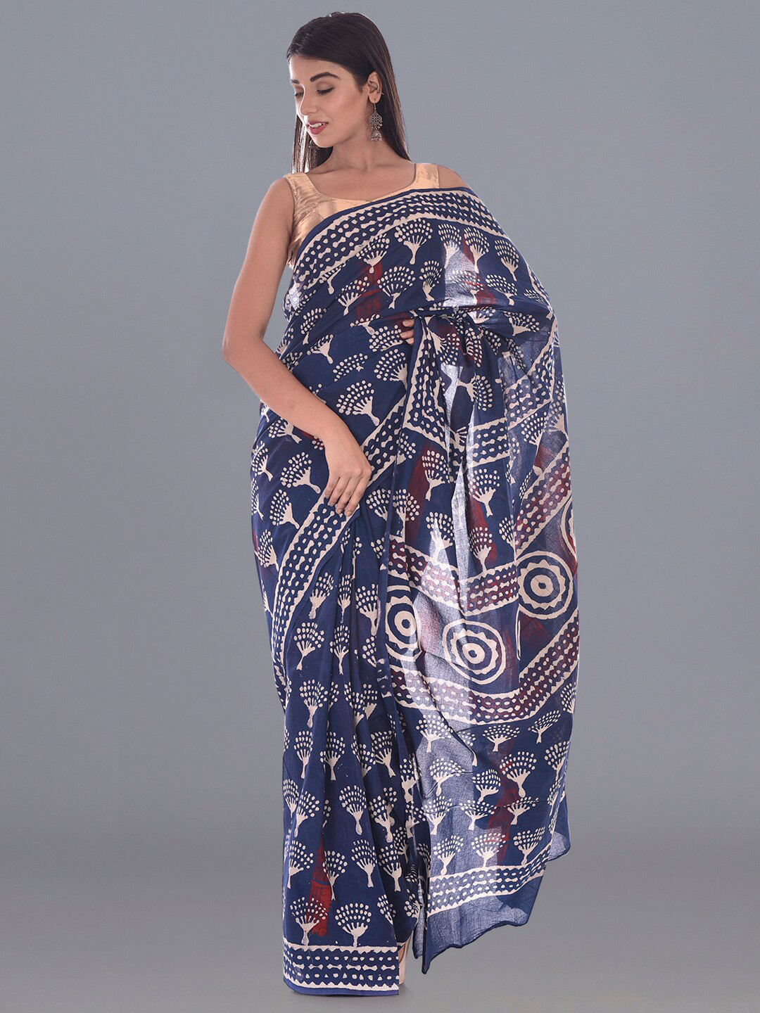 HANDICRAFT PALACE Ethnic Motif Pure Cotton Dabu Saree