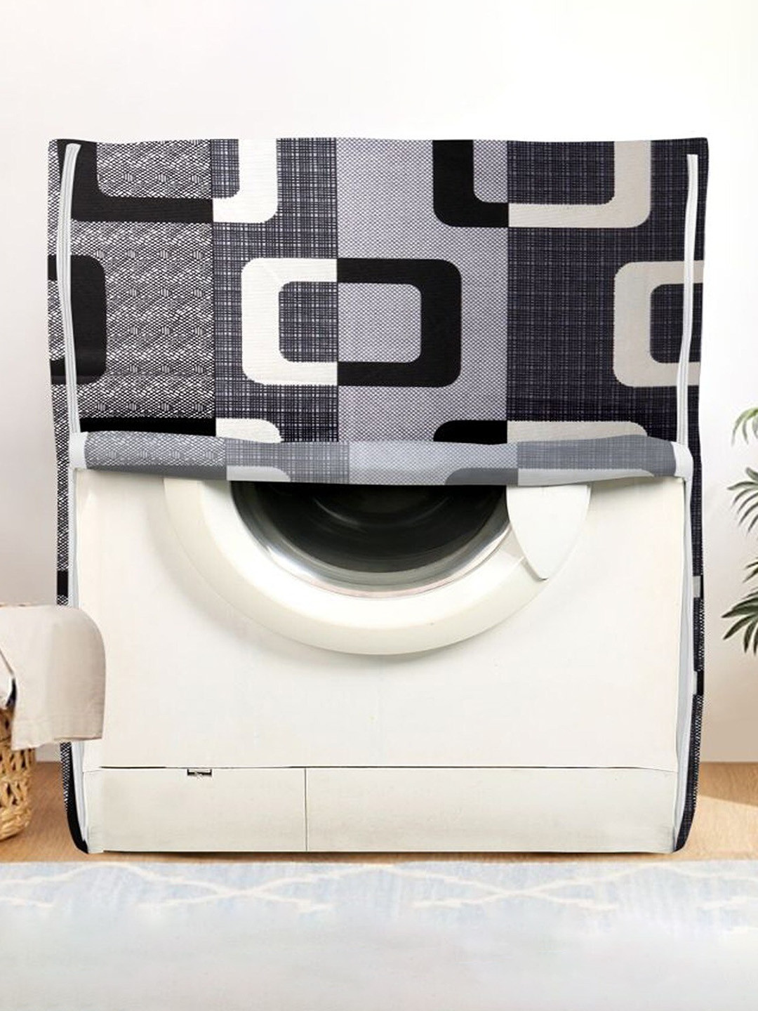 Dakshya Industries Black Front Load Fully Automatic Washing Machine Cover