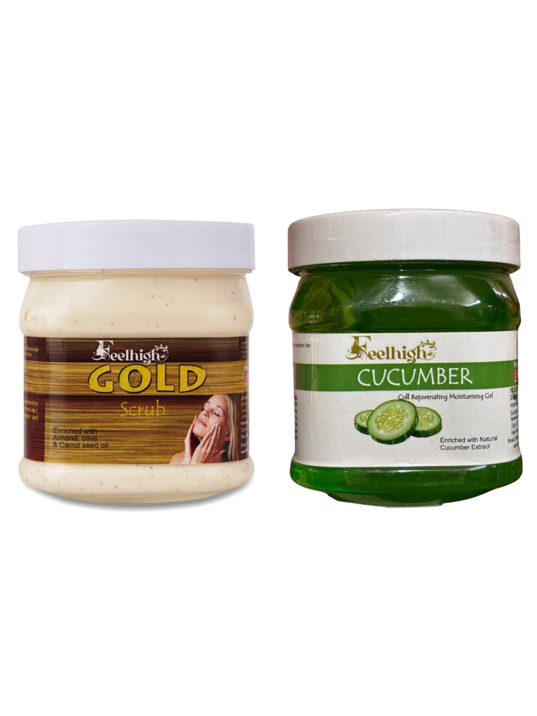 FEELHIGH Set of Gold Scrub & Cucumber Gel - 500 ml Each