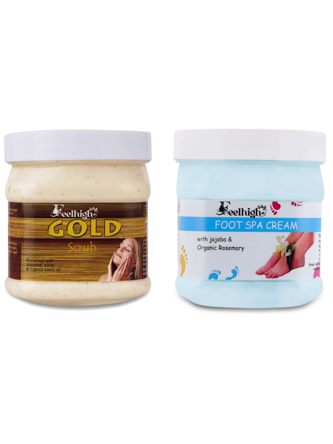 FEELHIGH Combo Of Gold Face Scrub & Foot Spa Cream - 500ml Each