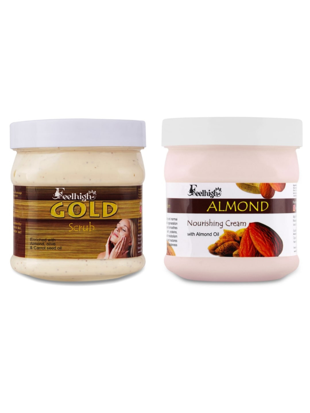 FEELHIGH Set Gold Scrub & Almond Nourishing Cream - 500 ml Each