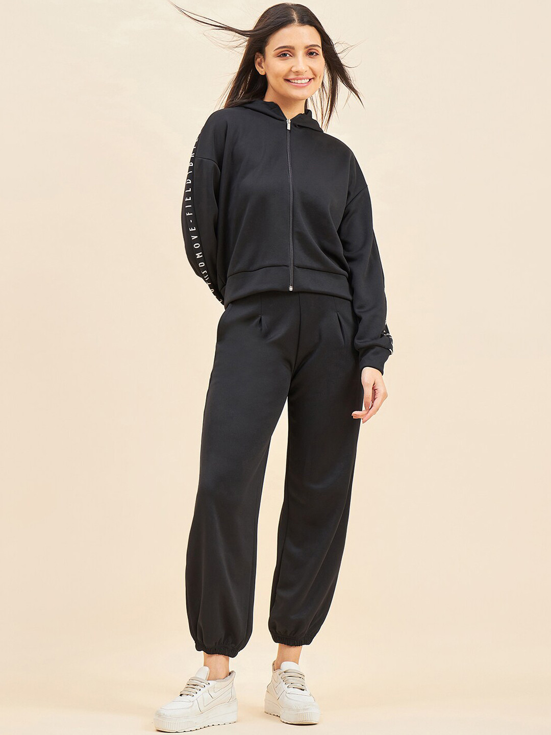 Sweet Dreams Black Hooded Jacket & Joggers Tracksuit