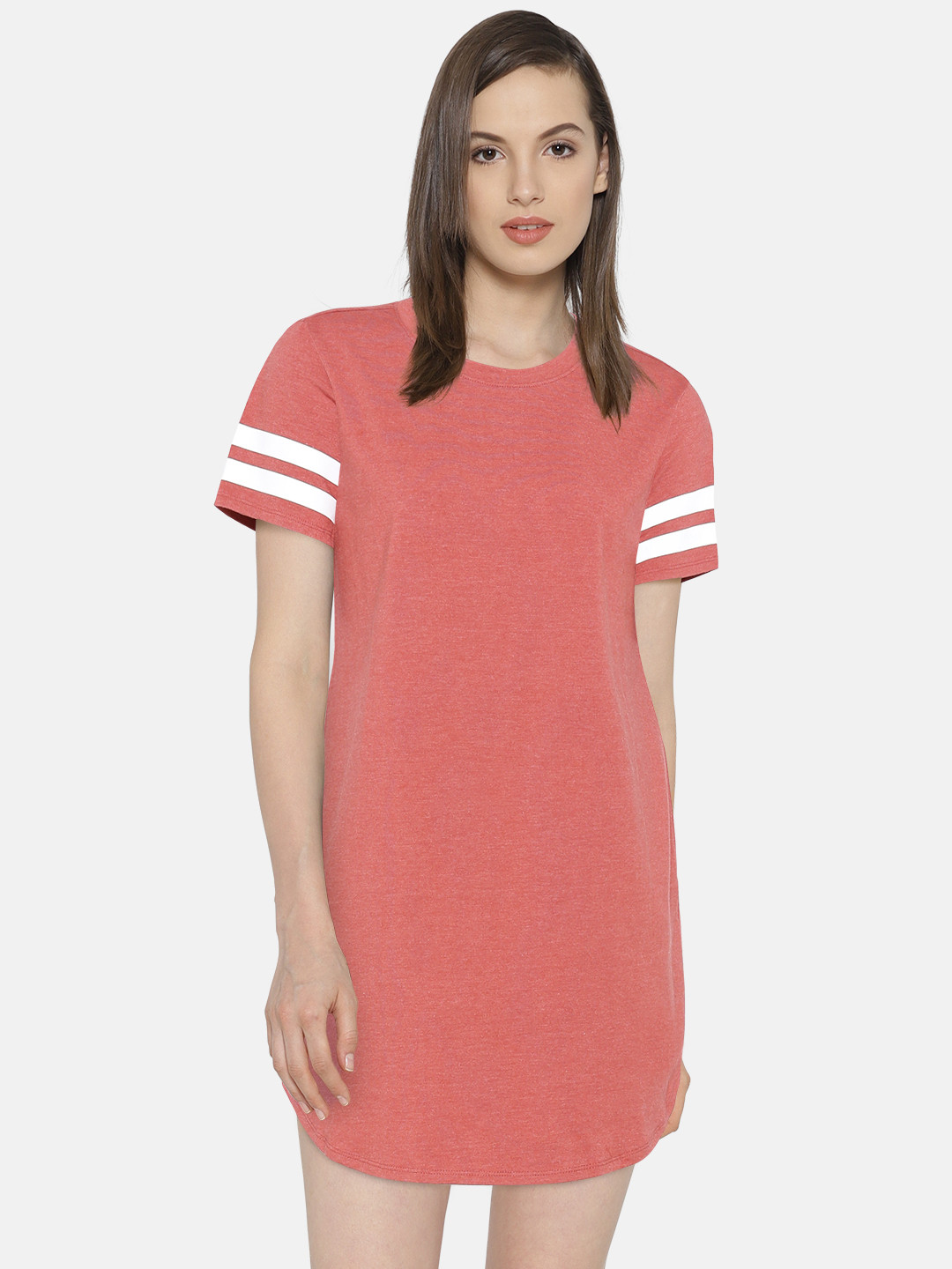 dusty pink t shirt dress