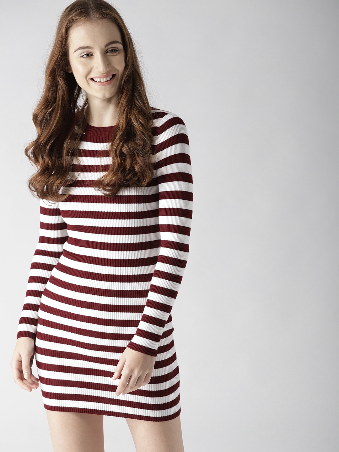 Striped on sale dress myntra