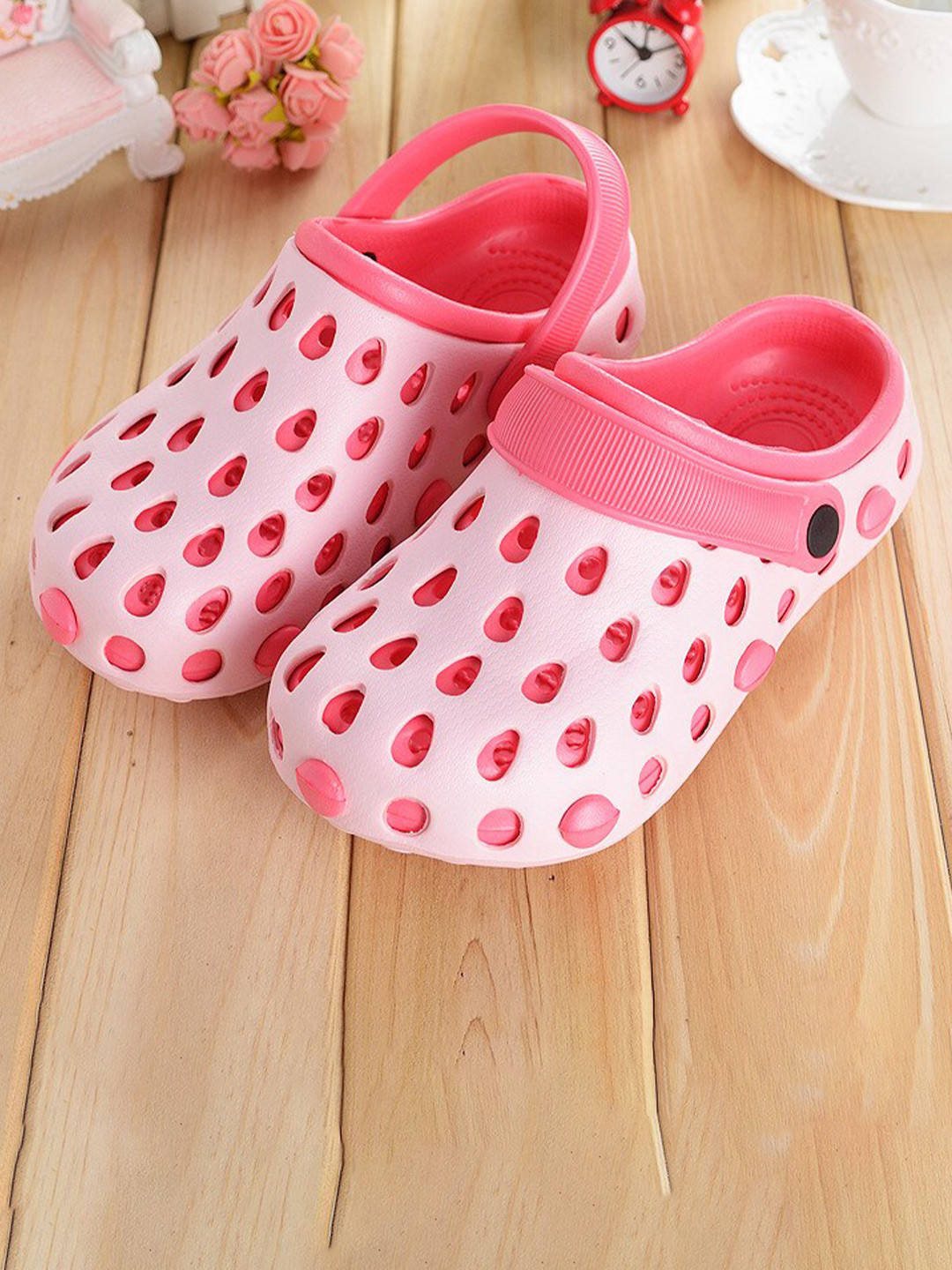 Alexvyan Women Pink Double Layer Eva Light Weight Non-Skid Croslite Clogs