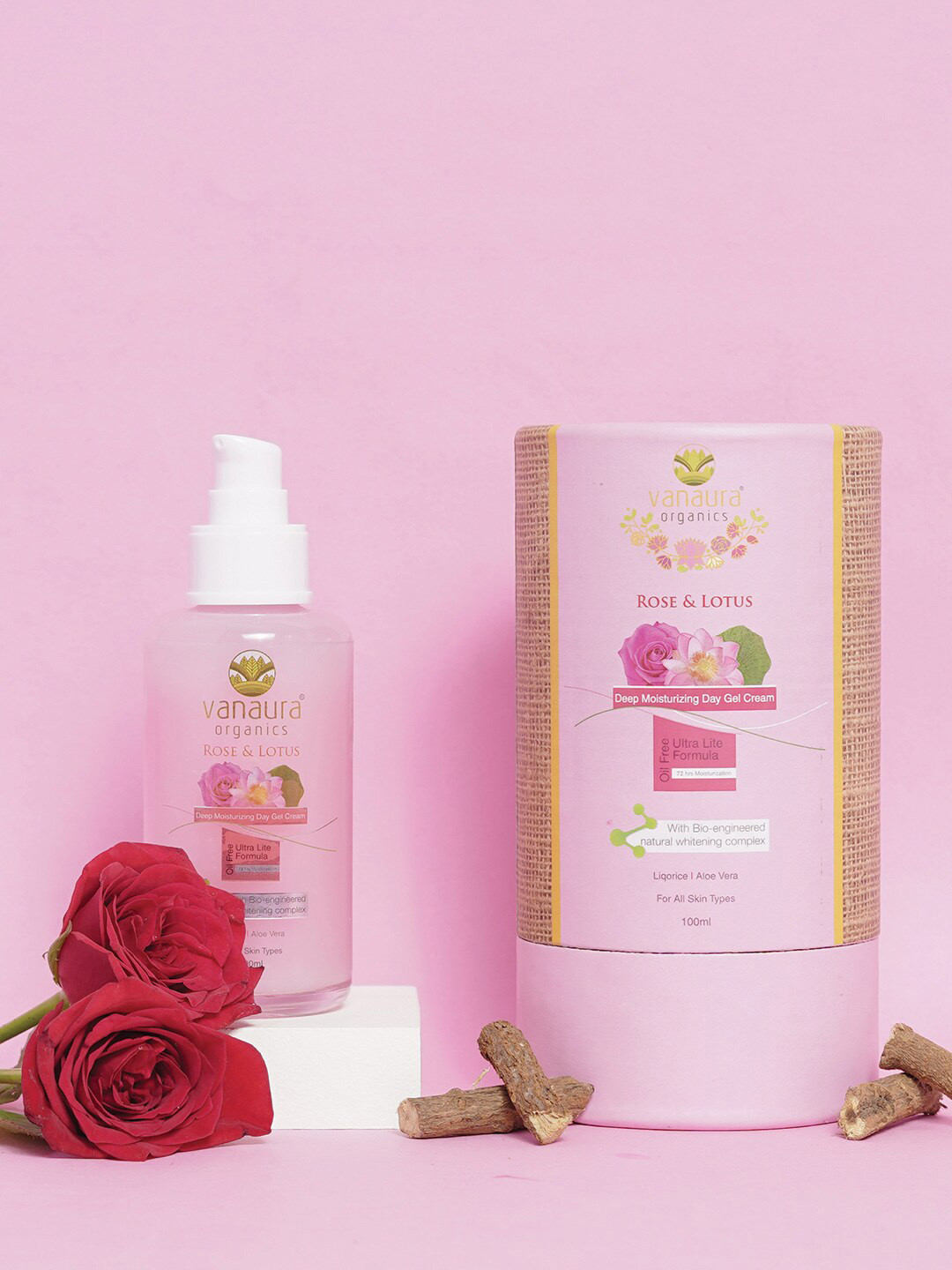 vanaura organics Rose & Lotus Ultra Lite Formula Deep Moisturizing Day Gel Cream - 100ml