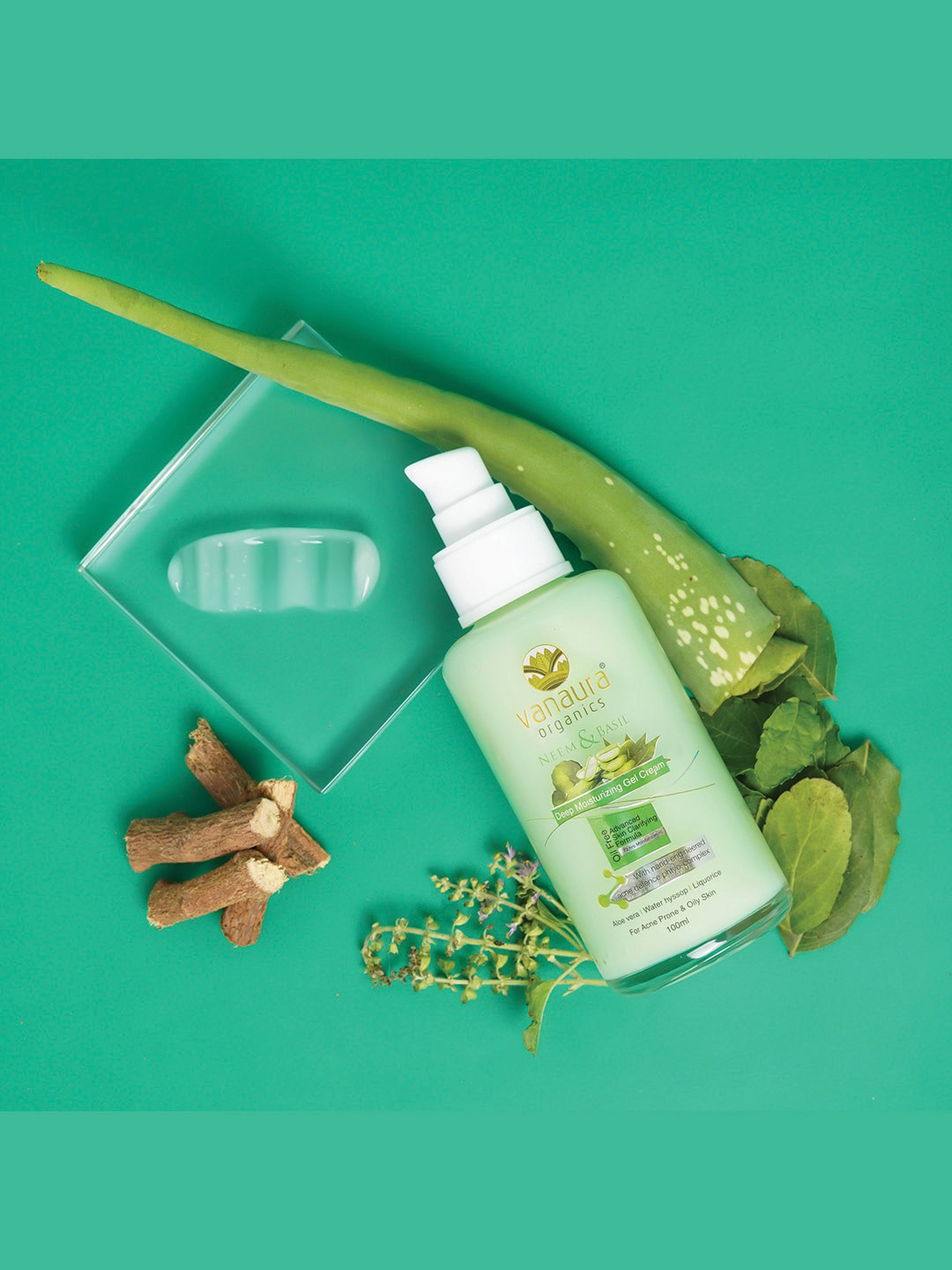 vanaura organics Neem & Basil Deep Moisturizing Gel Cream with Aloe Vera & Liquorice 100ml