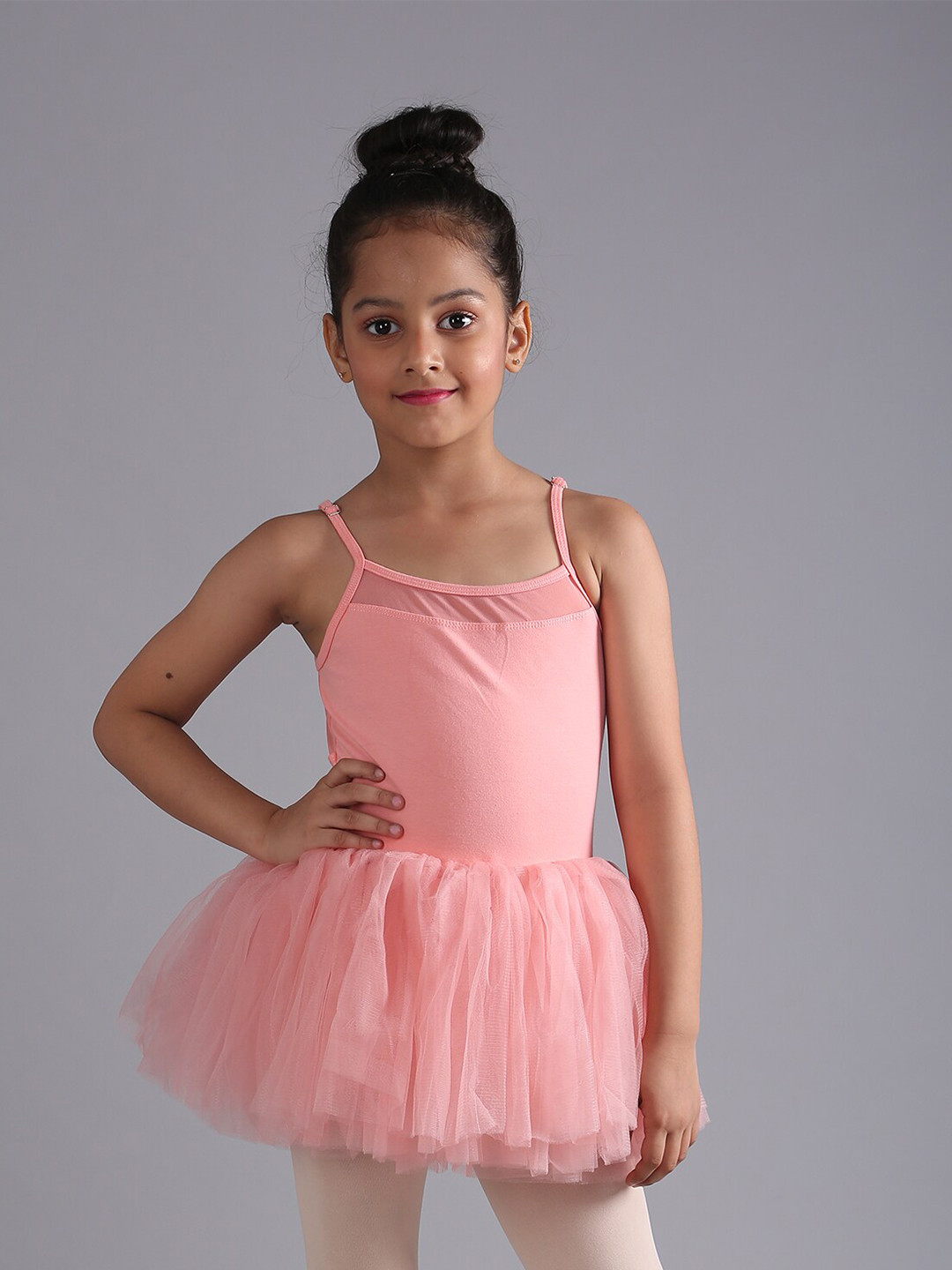 The Dance Bible Girls Sleeveless Cotton Fit And Flare Mini Leotard Tutu Dress