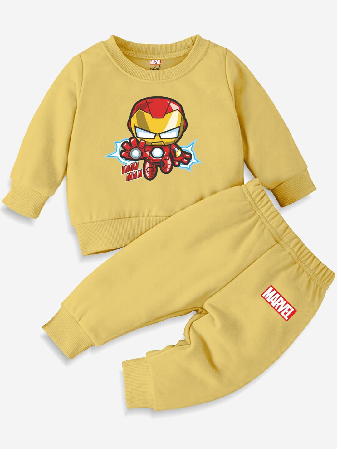 Minicult Kids Iron Man Printed Sweatshirt And Joggers
