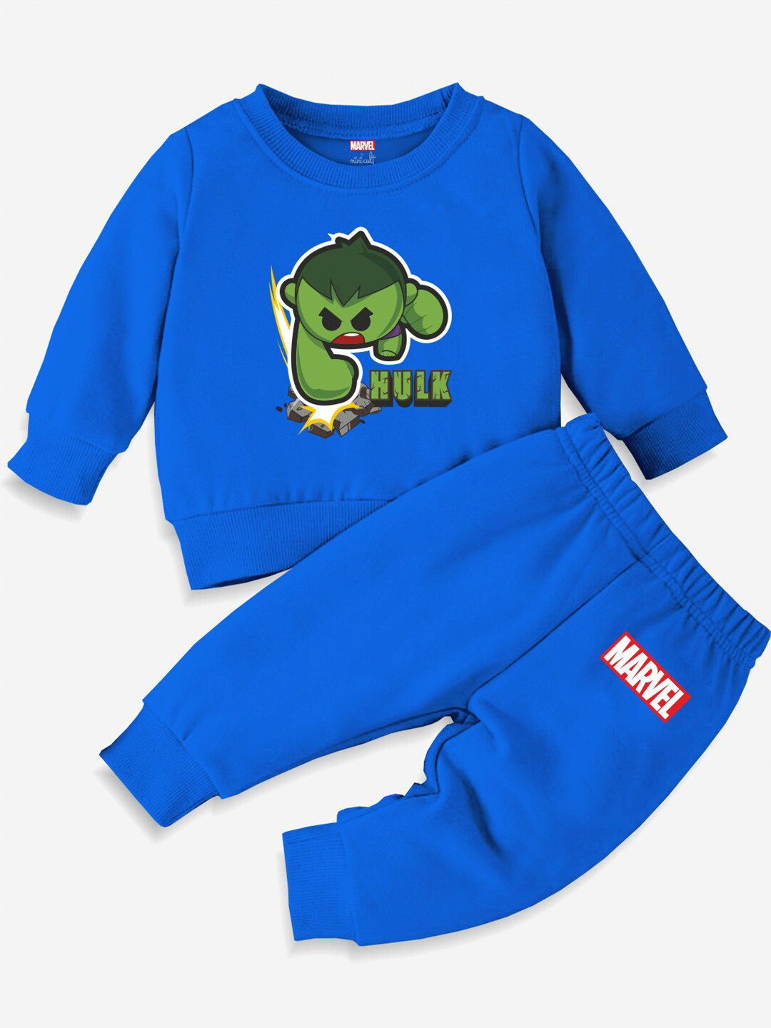Minicult Kids Hulk Printed Sweatshirt And Joggers