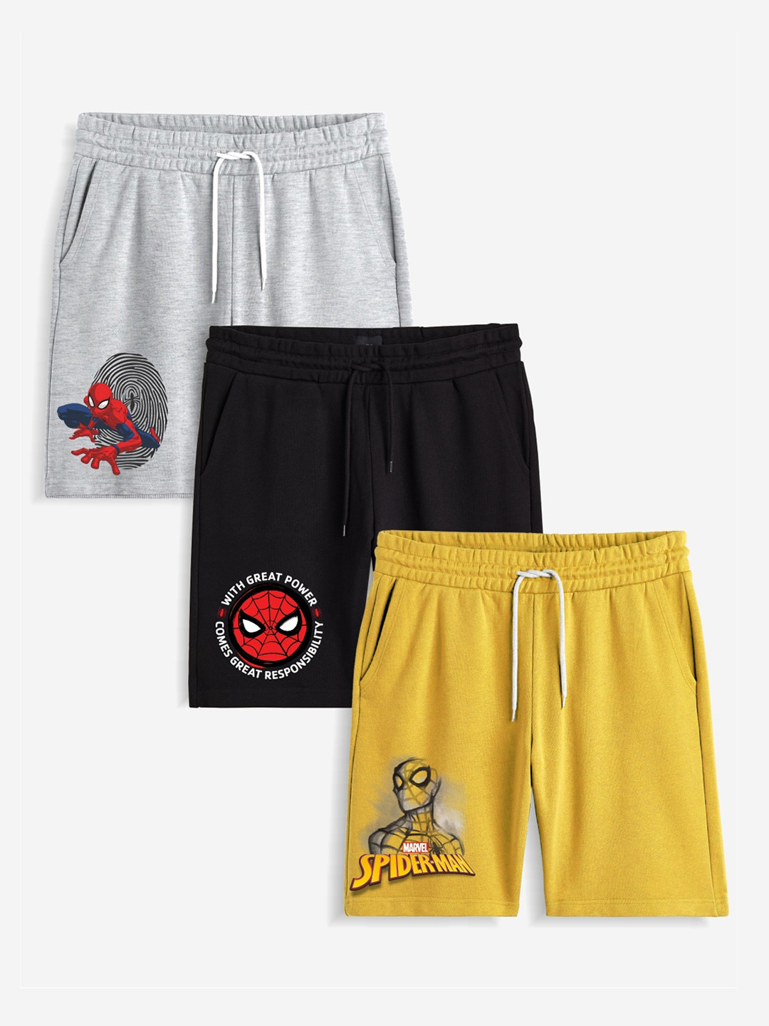 x2o Boys Pack of 3 Printed Spider-Man Outdoor Shorts