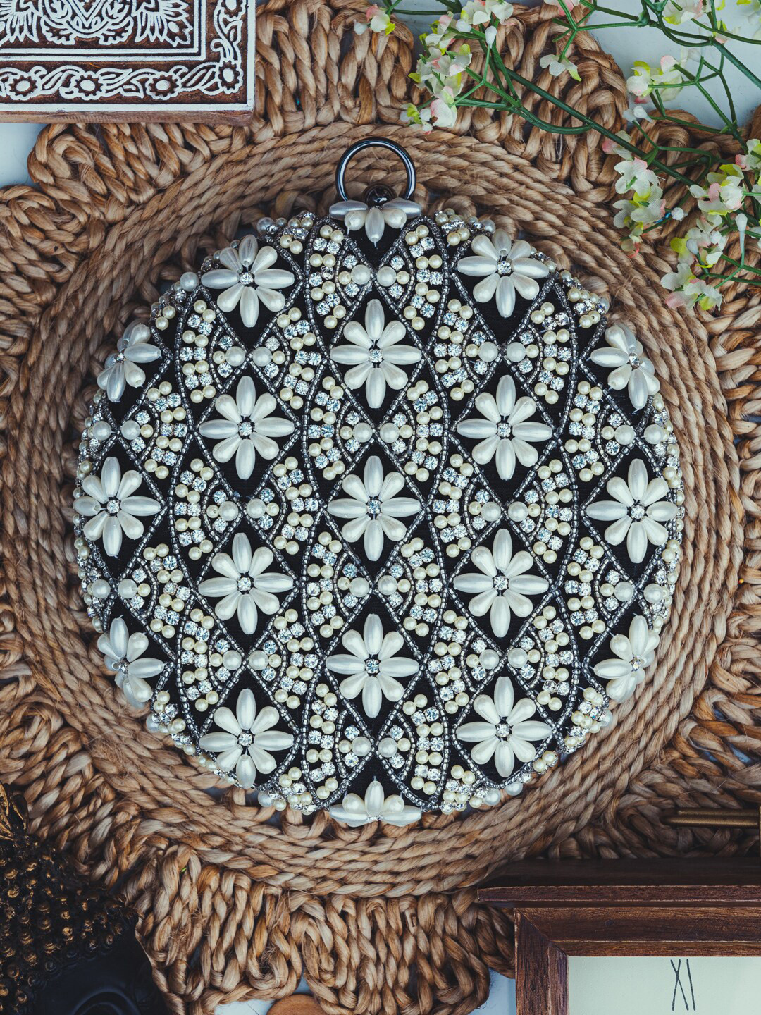 Anouk Beads Embellished Box Clutch