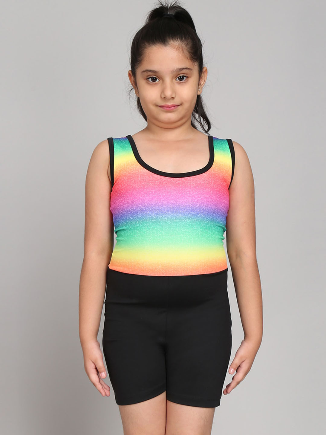 The Dance Bible Girls Rainbow-Printed Bodysuit